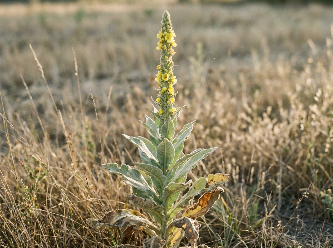Wild mullein plant
